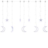 Lichtslinger ster en maan afstandsbediening 345 LED's blauw - thumbnail