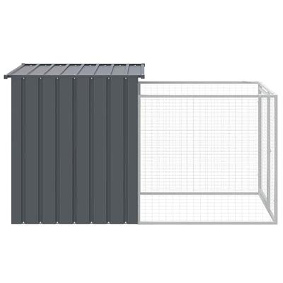VidaXL Hondenhok met dak 110x201x110 cm gegalvaniseerd staal antraciet