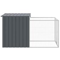 VidaXL Hondenhok met dak 110x201x110 cm gegalvaniseerd staal antraciet - thumbnail
