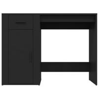 Bureau 100x49x75 cm bewerkt hout zwart - thumbnail