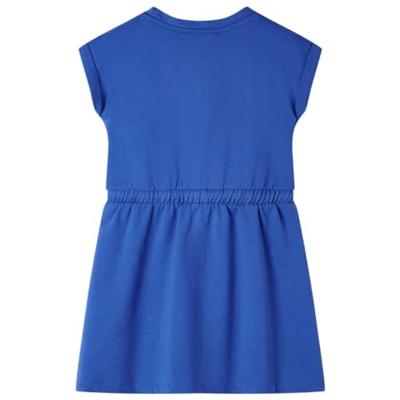 Kinderjurk met trekkoord 104 kobaltblauw Kinderjurk met trekkoord 104 kobaltblauw