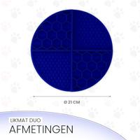 Eat Slow Live Longer Lick Mat Dimensions Circle  Blue - thumbnail