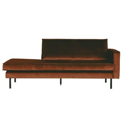 WOOOD Daybed 'Rodeo' Rechts, Velvet, kleur Roest