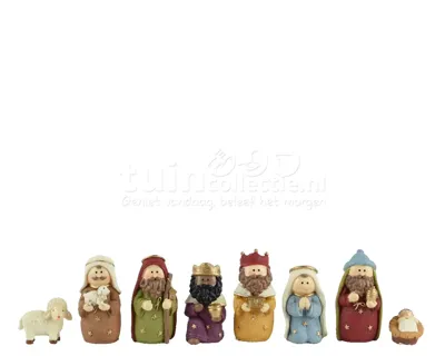 Kerststalfiguren Polystone 9,5cm 8-delig