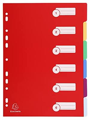 Tabbladen exacompta 225x297mm 11gaats 6delig ass Tabbladen exacompta 225x297mm 11gaats 6delig ass
