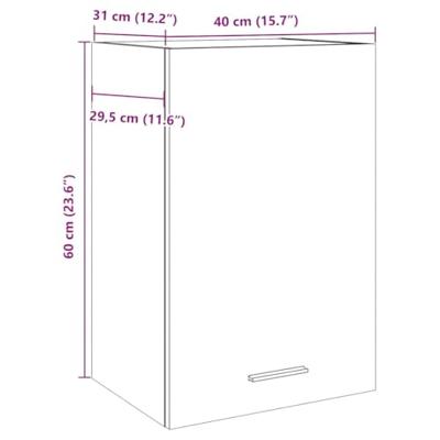 Hangkast 40x31x60 cm bewerkt hout artisanaal eikenkleur