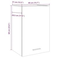 Hangkast 40x31x60 cm bewerkt hout artisanaal eikenkleur - thumbnail