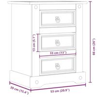 Nachtkastje Corona 53x39x66 cm massief grenenhout - thumbnail