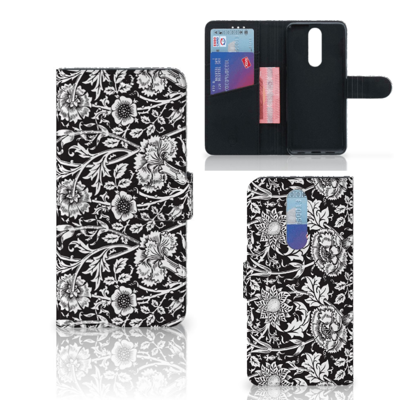 Alcatel 3 (2019) Hoesje Black Flowers Alcatel 3 (2019) Hoesje Black Flowers