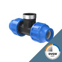 Kirchhoff PP T-adapter, 32 mm x 3/4"IG x 32 mm, klemkoppeling voor HDPE - 984844717 - thumbnail