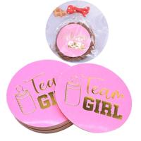 20 PCS team jongen team meisje stickers jongen of meisje stem sticker voor gender Reveal Party (roze) - thumbnail