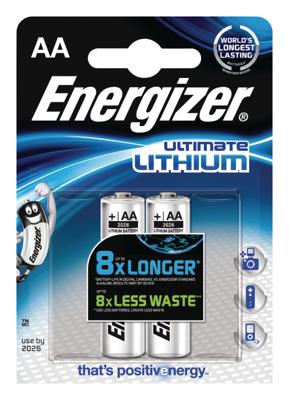 Energizer batterijen Lithium AA, blister van 2 stuks Energizer batterijen Lithium AA, blister van 2 stuks