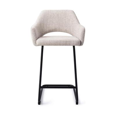 Jesper Home Barkruk 'Yanai' Arch Black, kleur Pigeon (zithoogte 66cm)