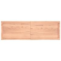 Wandschap 160x50x(2-4)cm behandeld massief eikenhout lichtbruin - thumbnail
