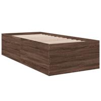 Bedframe bewerkt hout bruin eikenkleur 75x190 cm - thumbnail
