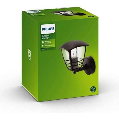 Wandlamp Philips My Garden Creek Zwart Aluminium A 60 W E27
