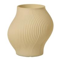 Vaas ribbel groot - beige - ø18x19 cm - thumbnail