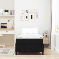 Bedframe met matras Zwart en Wit en Zwart 100 x 200 cm Fluweel - thumbnail