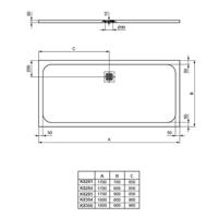 Ideal Standard Douchebak Ultra Flat Solid Rechthoek Grijs - 170x70x3 cm - thumbnail