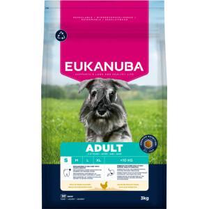 Eukanuba Hondenvoer Droog met verse kip voor kleine rassen, premium droogvoer voor volwassen honden, 7,5 kg