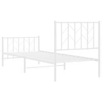 Bedframe met hoofd- en voeteneindemetaal wit 80x200 cm - thumbnail