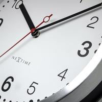 NeXtime - Wandklok 32,3x28x10cm-Stil-Wit & Zwart-Aluminium-NeXtime - thumbnail