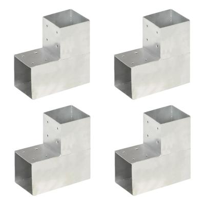 Paalverbindingen 4 st L-vorm 101x101 mm gegalvaniseerd metaal Paalverbindingen 4 st L-vorm 101x101 mm gegalvaniseerd metaal