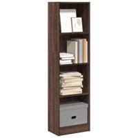 Boekenkast 40x24x143 cm bewerkt hout bruin eikenkleurig - thumbnail