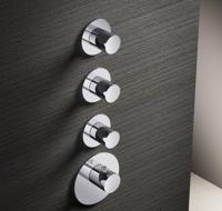 Hotbath Mate Afbouwdeel High Flow 3 Stopkranen Rond Geborsteld Nikkel - thumbnail