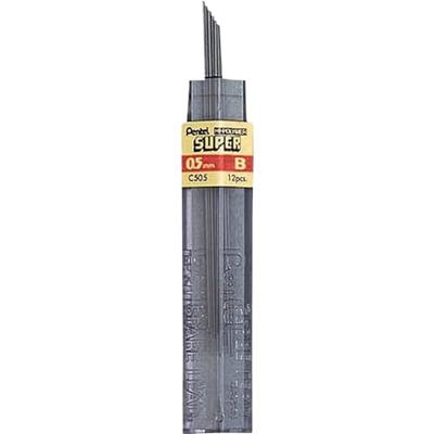 12 Potloodstiften Pentel B 0,5 mm zwart