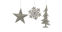 10 stuks! Hanger Kerstbal plastic glitter zilver Decoris - Decoris - thumbnail