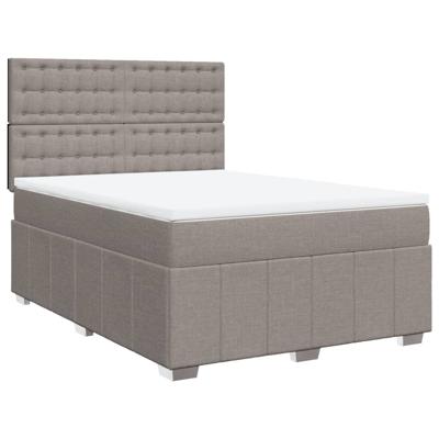 Boxspring met matras stof taupe 80x200 cm