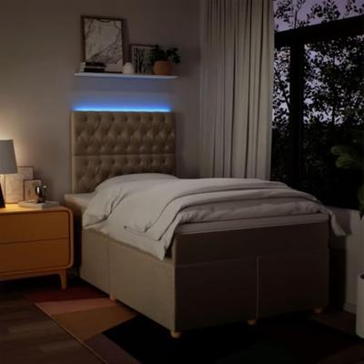 Boxspring met matras stof crèmekleurig 120x200 cm