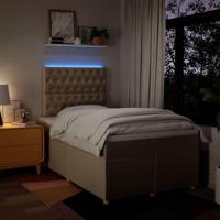 Boxspring met matras stof crèmekleurig 120x200 cm - thumbnail