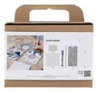 Creativ Company Mini hobbyset decoratie, porseleinen onderzetters, blauw, 1 doos - thumbnail