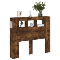 Hoofdeinde met LED 120x18,5x103,5 cm bewerkt hout gerookt eiken - thumbnail