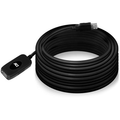 ACT AC6060 Actieve USB 2.0 naar RJ45 Ethernet verlengkabel over Cat5/Cat6, verlengadapter tot 60m, incl. voedingsingang 5V, voor printer, camera, muis etc.