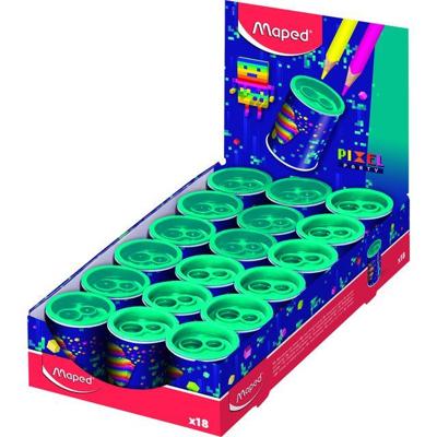Puntenslijper Maped Pixel Party 2-gaats display à 18 stuks