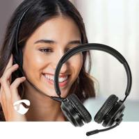 Nedis PC-Headset | On-Ear | Stereo | Bluetooth | Inklapbare Microfoon | Zwart - CHSTB310BK - thumbnail