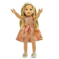 Heless Poppen glitterjurk rose gold, 35-45 cm - thumbnail
