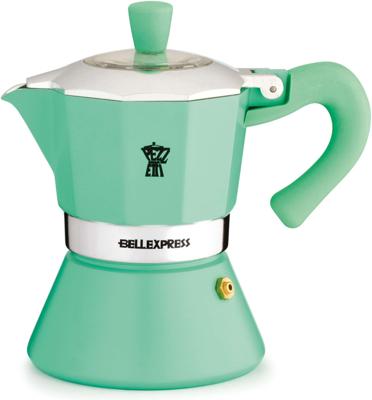 Italiaans koffiezetapparaat - PEZZETTI - BELLEXPRESS - Aluminium - 6 kopjes - Geschikt voor alle kookplaten inclusief inductie - Turquoise