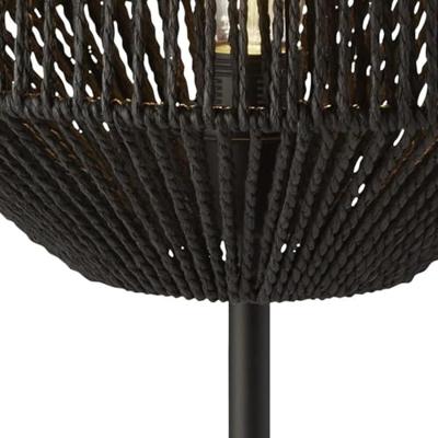 Searchlight Zwarte tafellampWicker - EU11201-1BK