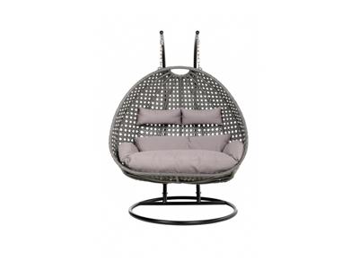 HOME DELUXE Hangstoel met frame Twin (Grijs)