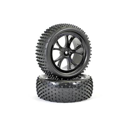 FTX Vantage Front 1/10 buggy tyres mounted on black wheel 2pcs (FTX6300B)