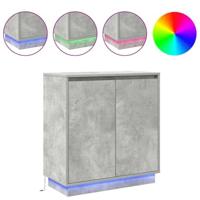 Dressoir met plank Beton Grijs 71 x 34,5 x 75 cm Bewerkt hout - thumbnail