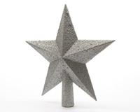 Piek Glitter Ster Kunststof 19cm Zilver - thumbnail