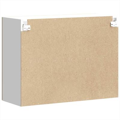 Keukenbovenkast met glazen deur bewerkt hout artisanaal eiken