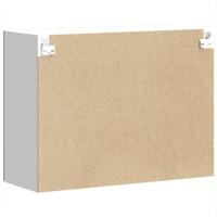 Keukenbovenkast met glazen deur bewerkt hout artisanaal eiken - thumbnail