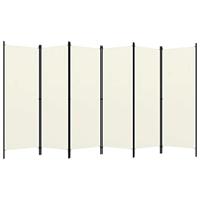 Kamerscherm met 6 panelen 300x180 cm crmewit - thumbnail