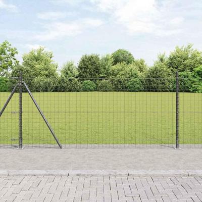 VidaXL Hek met paal grijs 0,8 x 10 m staal en pvc